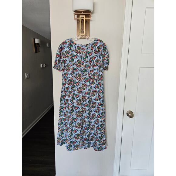 Boden Hazy Blue Ditsy Field Floral Tessa Midi Dress Size 10R - Picture 11 of 16